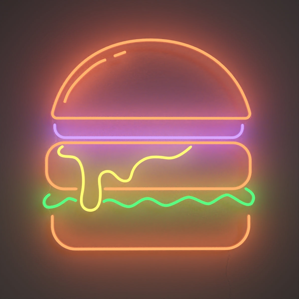 Burger, Zeichen aus LED-Neon